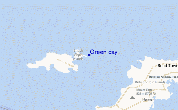 locatiekaart van Green cay