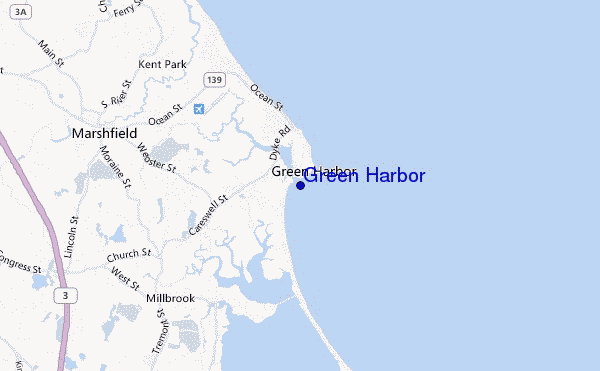 locatiekaart van Green Harbor