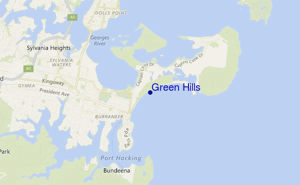 locatiekaart van Green Hills