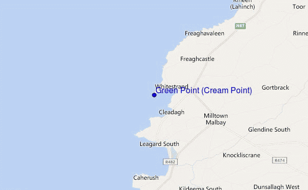 locatiekaart van Green Point (Cream Point)