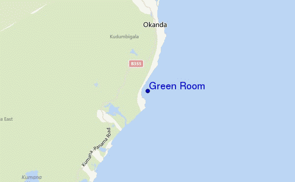 locatiekaart van Green Room