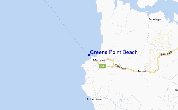Greens Point Beach Location Map