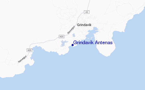 locatiekaart van Grindavik Antenas