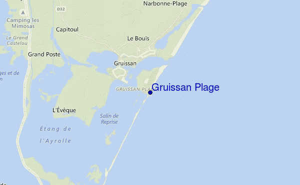 locatiekaart van Gruissan Plage