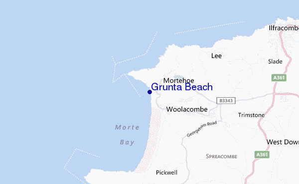 locatiekaart van Grunta Beach