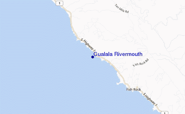 locatiekaart van Gualala Rivermouth