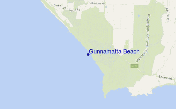 locatiekaart van Gunnamatta Beach
