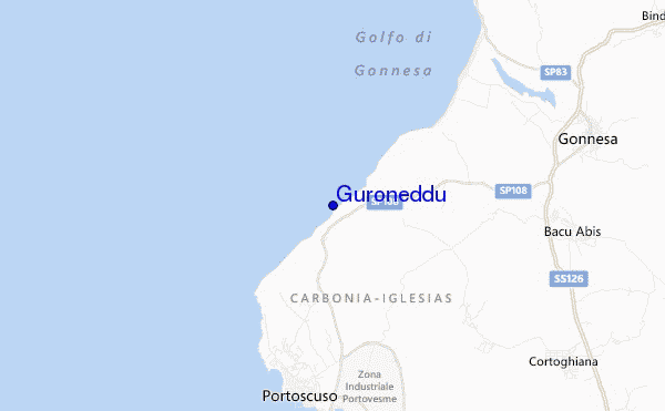 locatiekaart van Guroneddu