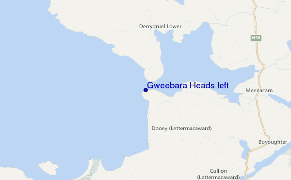 locatiekaart van Gweebara Heads left