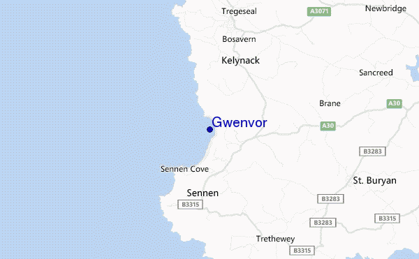 locatiekaart van Gwenvor
