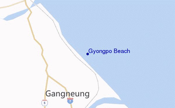 locatiekaart van Gyongpo Beach