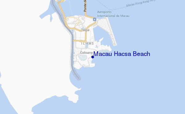 locatiekaart van Macau Hacs Sa Beach