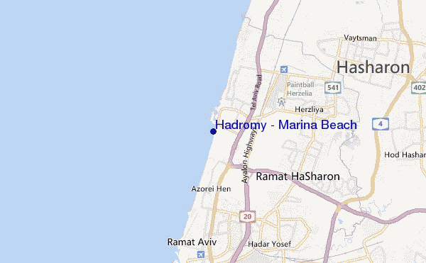 locatiekaart van Hadromy - Marina Beach