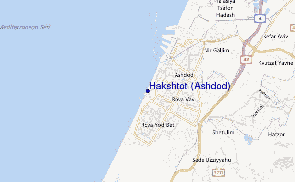 locatiekaart van Hakshtot (Ashdod)