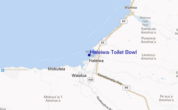 locatiekaart van Haleiwa/Toilet Bowl
