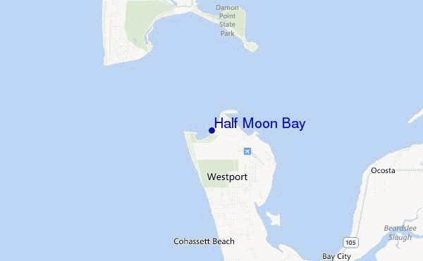 locatiekaart van Half Moon Bay