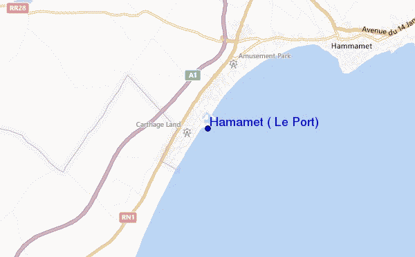 locatiekaart van Hamamet ( Le Port)
