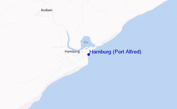 locatiekaart van Hamburg (Port Alfred)