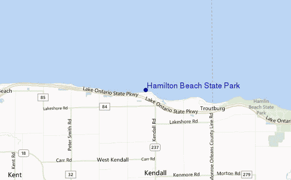 locatiekaart van Hamilton Beach State Park