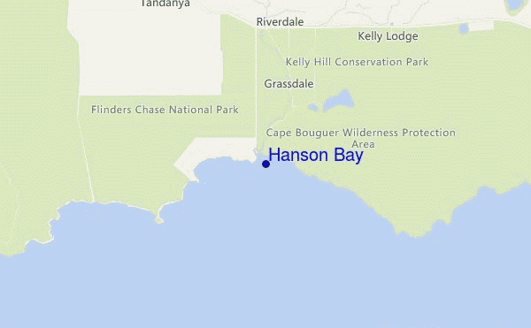 locatiekaart van Hanson Bay