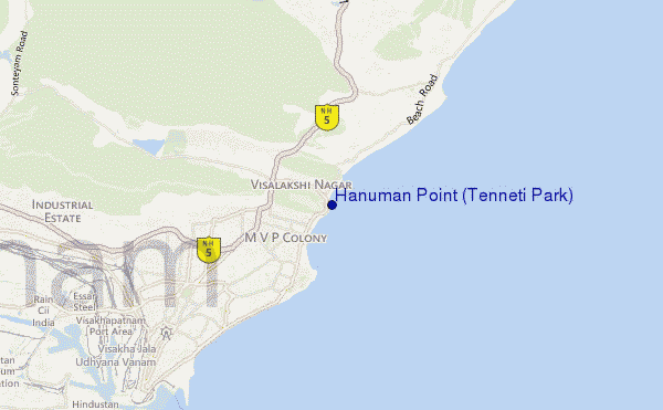 locatiekaart van Hanuman Point (Tenneti Park)