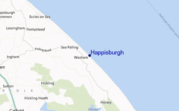 locatiekaart van Happisburgh