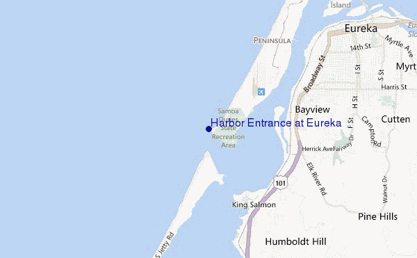 locatiekaart van Harbor Entrance at Eureka