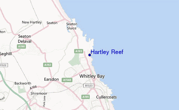 locatiekaart van Hartley Reef