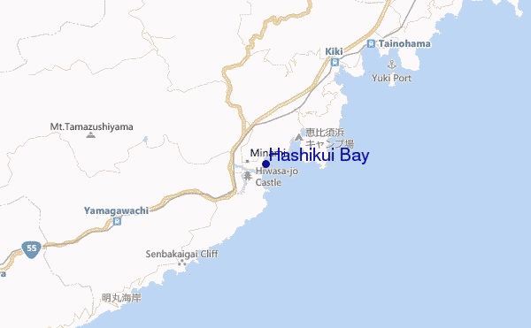 locatiekaart van Hashikui Bay