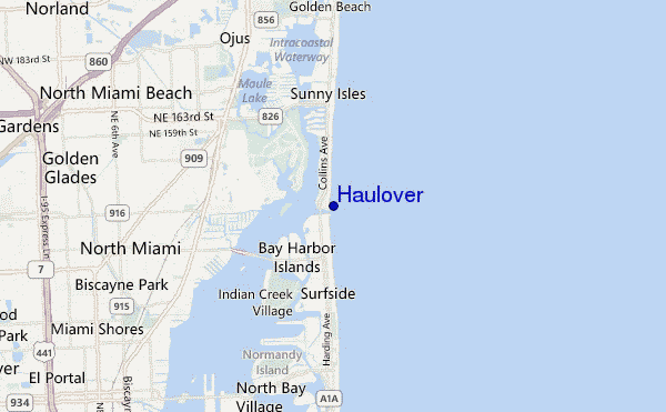 locatiekaart van Haulover