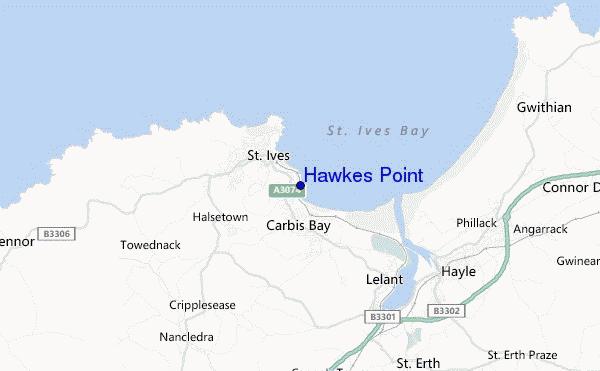 locatiekaart van Hawkes Point