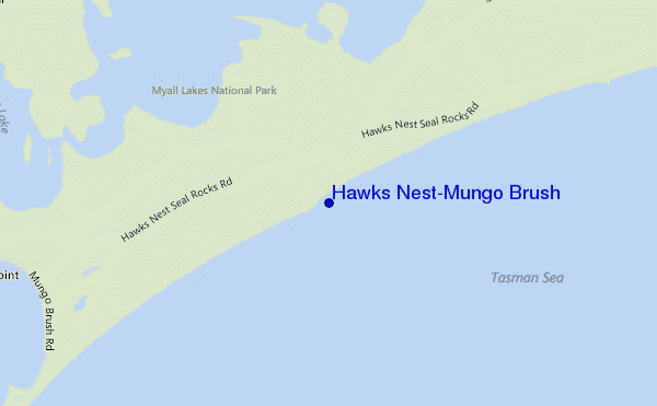 locatiekaart van Hawks Nest-Mungo Brush