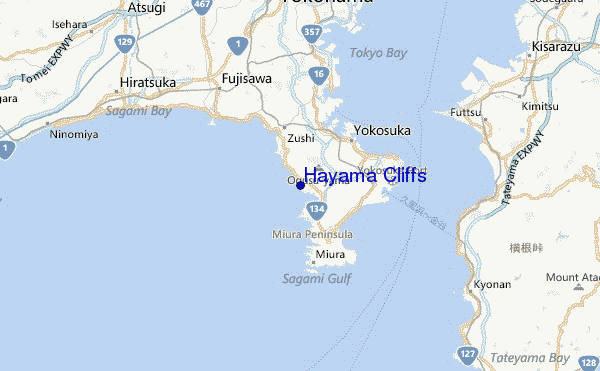 Hayama Cliffs Location Map