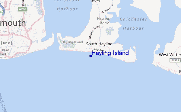 locatiekaart van Hayling Island