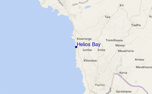 locatiekaart van Helios Bay