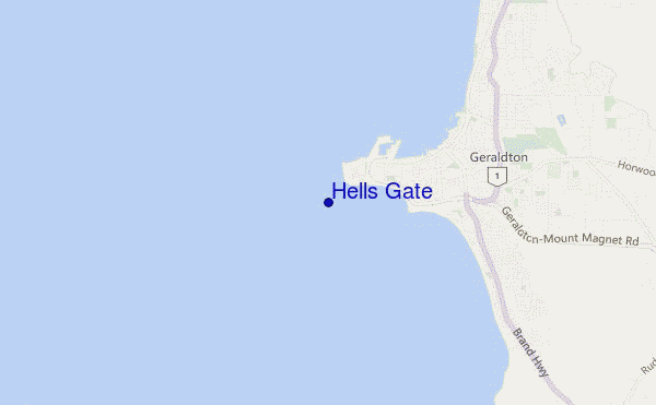 locatiekaart van Hells Gate