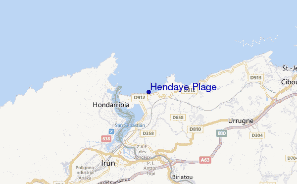 locatiekaart van Hendaye Plage