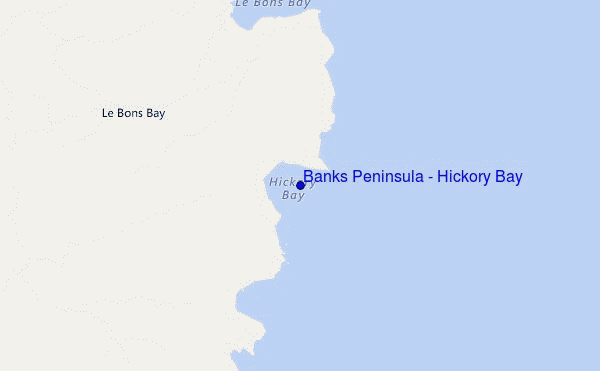 locatiekaart van Banks Peninsula - Hickory Bay