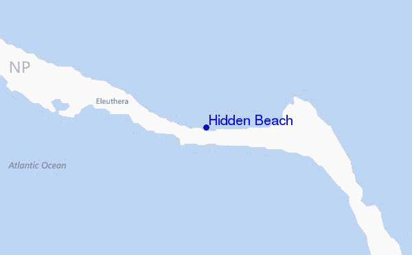 locatiekaart van Hidden Beach