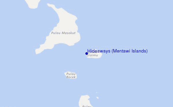 locatiekaart van Hideaways (Mentawi Islands)
