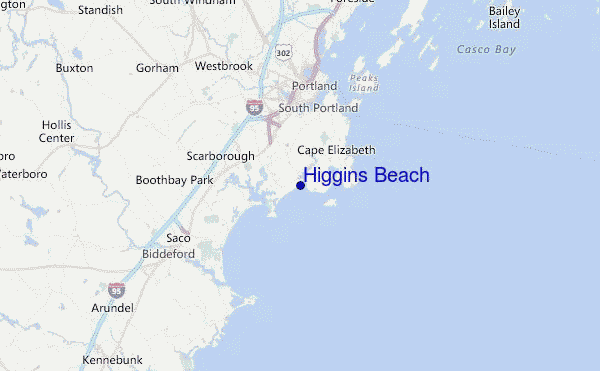 Higgins Beach Location Map
