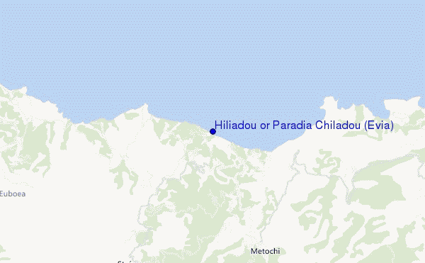 locatiekaart van Hiliadou or Paradia Chiladou (Evia)