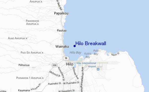 locatiekaart van Hilo Breakwall