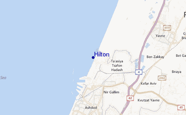 locatiekaart van Hilton