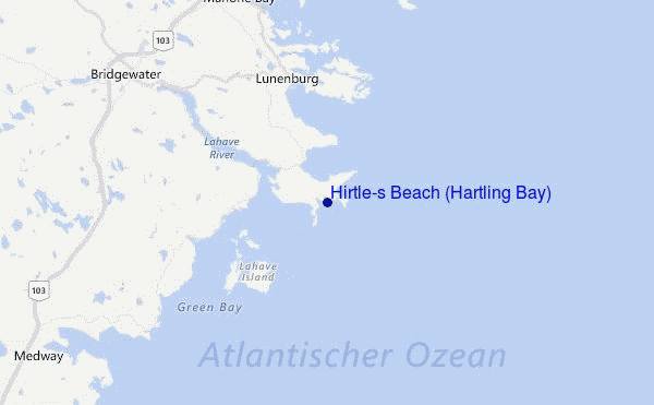 Hirtle's Beach (Hartling Bay) Location Map