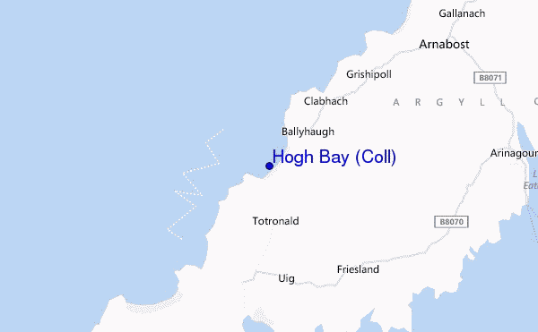 locatiekaart van Hogh Bay (Coll)