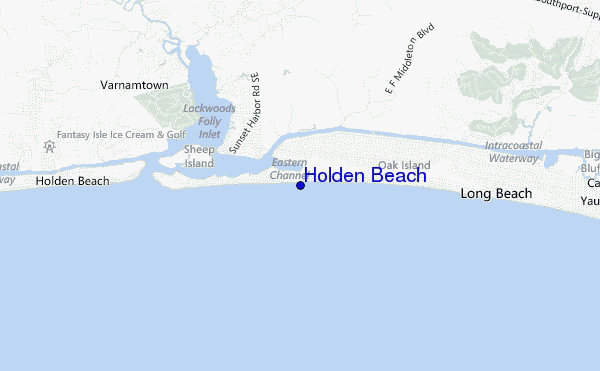 locatiekaart van Holden Beach
