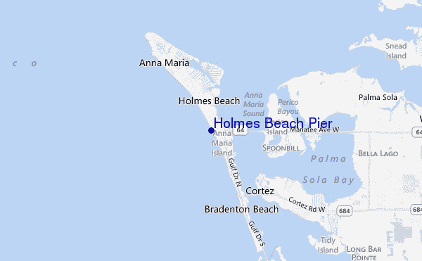 locatiekaart van Holmes Beach Pier