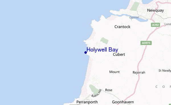 locatiekaart van Holywell Bay