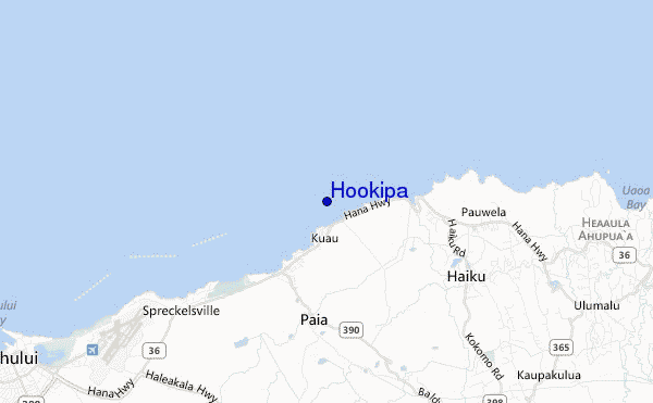 locatiekaart van Hookipa